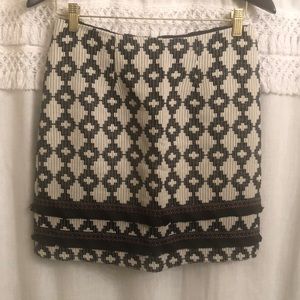 Patterned mini skirt with fringe detail size 4